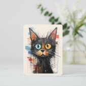 見た目も見えないかわいい猫サンキューカード サンキューカード (スタンド正面)