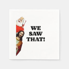 見た！サンタとイエスはいつも見ている スタンダードカクテルナプキン