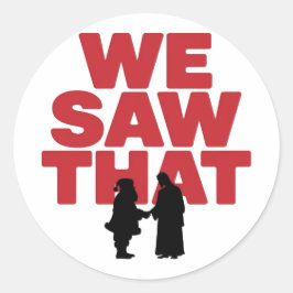 見た!サンタとイエスはいつも見ている ラウンドシール