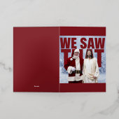 見た!サンタとイエスはいつも見ている 箔グリーティングカード (外側レイダウン)