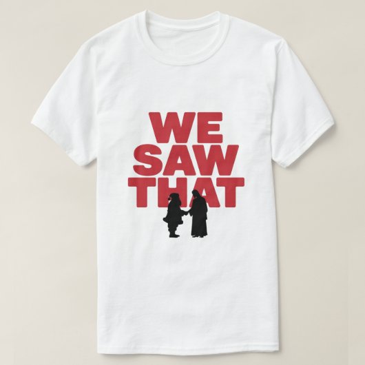 見た！サンタとイエスはいつも見ている Tシャツ (デザイン正面)