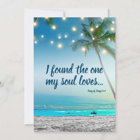 見つかった1つの魂の愛トロピカルビーチ日付を保存 案内状 (正面)