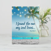 見つかった1つの魂の愛トロピカルビーチ日付を保存 案内状 (スタンド正面)