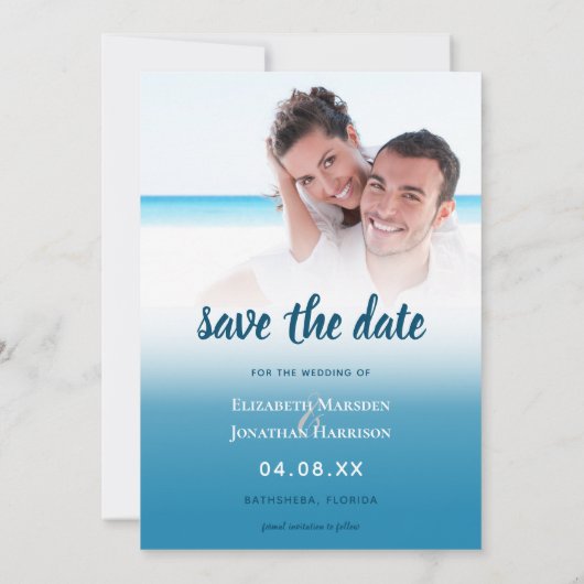 見つかった1つの魂の愛トロピカルビーチ日付を保存 案内状 (裏面)