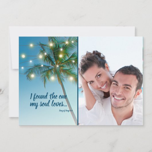 見つかった1つの魂の愛トロピカルビーチ日付を保存 案内状 (正面)