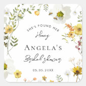 見つけた！イエローフラワーの花嫁の前祝い スクエアシール (正面)