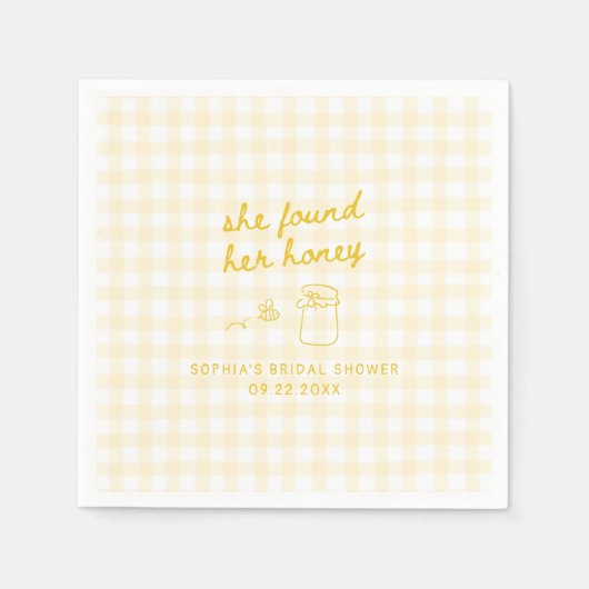 見つけた!ハニーブライダルシャワー スタンダードカクテルナプキン (正面)