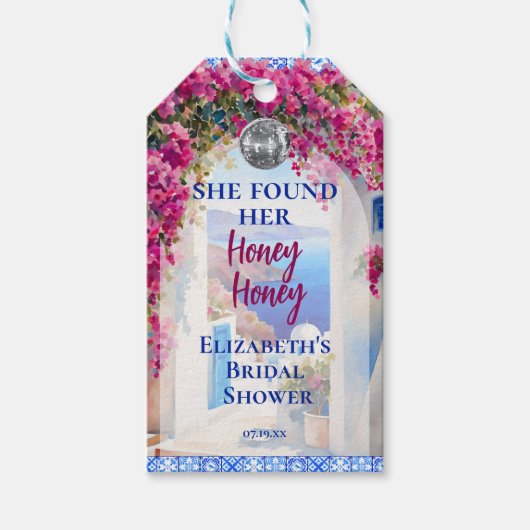 見つけた ハニー・マンマ ミア・ブリダルシャワー ギフトタグ (正面)