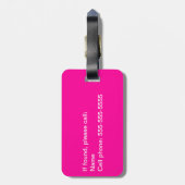 見つけられるか？荷物おもしろいタグ – ピンク ラゲッジタグ (裏面縦)