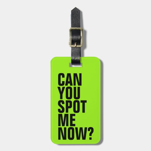見つけられるか?荷物おもしろいタグ – 緑 ラゲッジタグ (正面縦)