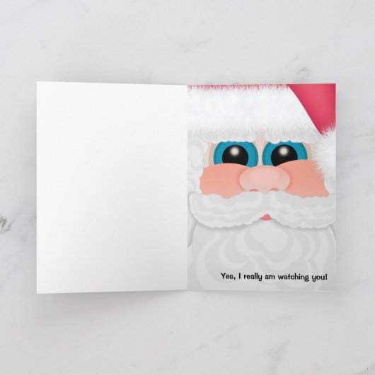 見ているのぞくサンタおもしろいなクリスマス シーズンカード (内部)