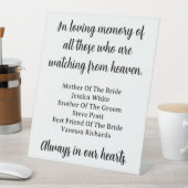 見ている人々の思い出を天国で 台座サイン (インサイチュ)