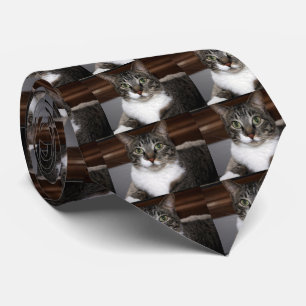 見ている虎猫猫 ネクタイ