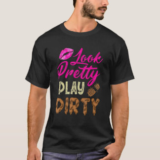 見てかわいらしの遊汚いチームの女の子 Tシャツ