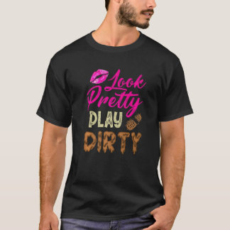 見てかわいらしの遊汚いチームの女の子 Tシャツ