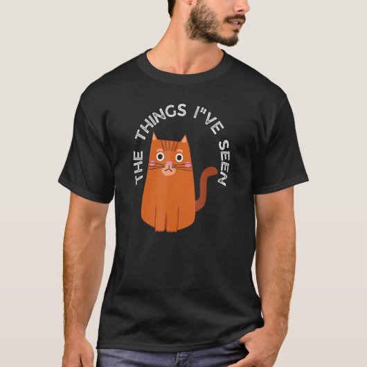 見てきたもの 猫 Tシャツ (正面)