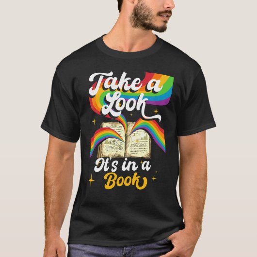 見てみろ本レトロ虹 Tシャツ (正面)