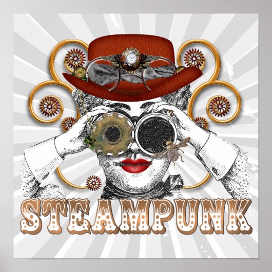 見てスティームパンクコラージュアート ポスター (正面)