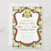 見てベビー-フクロウ·ベイビー·シャユニセックスワー 招待状 (正面)