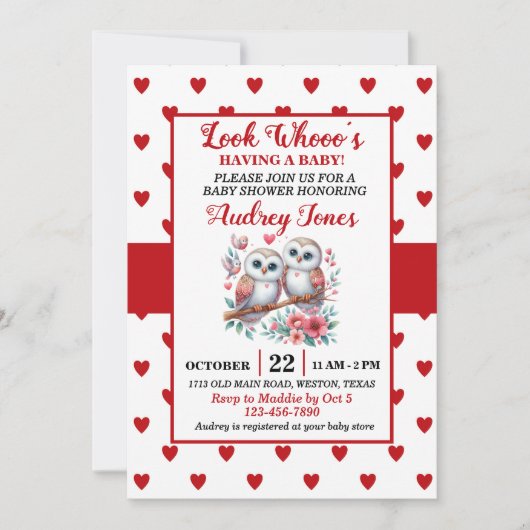 見てホーはベビー 招待状 (正面)