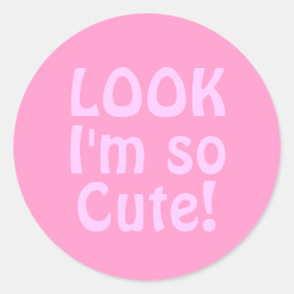 見て私はとても可愛い。ピンク. ラウンドシール