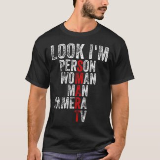 見て私は、人頭が切れる女の男性カメラTVトランプT Tシャツ
