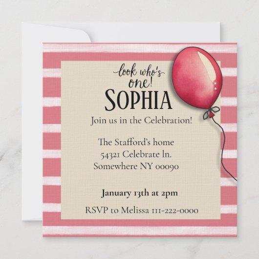 見て誰が誕生日招待状 招待状 (正面)