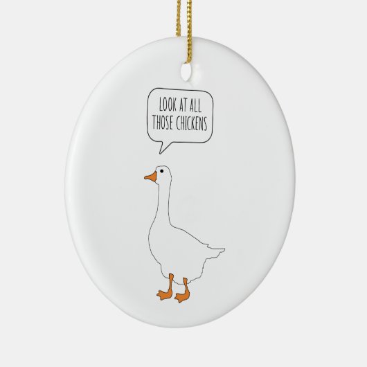 見て、すべての鶏のホッおもしろいクガチョウミーム セラミックオーナメント (右)