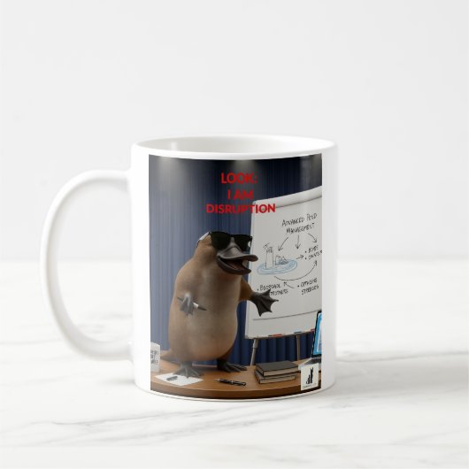 見て、私は混乱 コーヒーマグカップ (左)