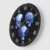 見て、聞いて、悪口を言うな  スカル ローマ数字 時計 (傾斜)