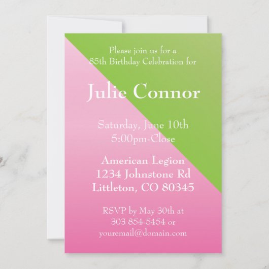 見て、誰が85歳になるか85誕生日 招待状 (裏面)