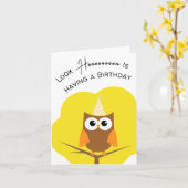 見てHoooooooooは誕生日を持っている – Punカード カード (黄色い花)