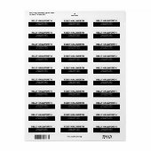 見はっきりしたモダンた白黒差出人住所 ラベル (フルシート)