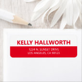 見はっきりした赤と白モダン差出人住所 ラベル (インサイチュ)