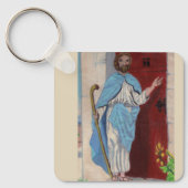 「見よ、私はドアに立ってノックする」キーチェーン キーホルダー (正面)