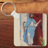 「見よ、私はドアに立ってノックする」キーチェーン キーホルダー (正面)