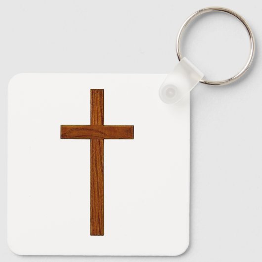 「見よ、私はドアに立ってノックする」キーチェーン キーホルダー (裏面)