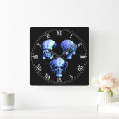 見よ、聞け話よ、悪スカルなしローマ数字時計 スクエア壁時計 (ホーム)