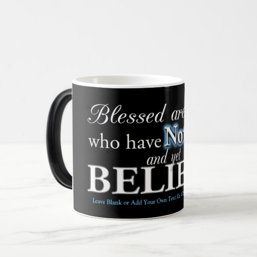 見られない今までのところでは信頼の|の聖書の詩を信じて下さい モーフィングマグカップ (正面左)