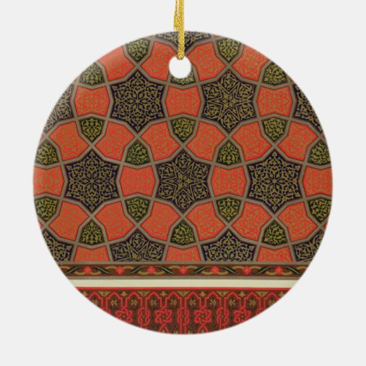 「見られるアラビアの芸術からのアラビア装飾的なデザイン、 セラミックオーナメント (裏面)