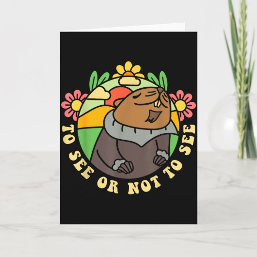 見るべきか、見るまいか。ハロウィンのようなGroundhog Day 面白い メンズ レディース カード (正面)