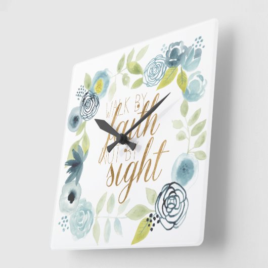 見るより信仰の道 スクエア壁時計 (傾斜)