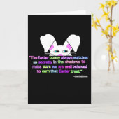 見るよ、イースターバニー　バーチカルグリーティングカード カード (黄色い花)