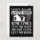 見るアニメオタクガール日本の漫画マンガファン ポストカード (正面/裏面)