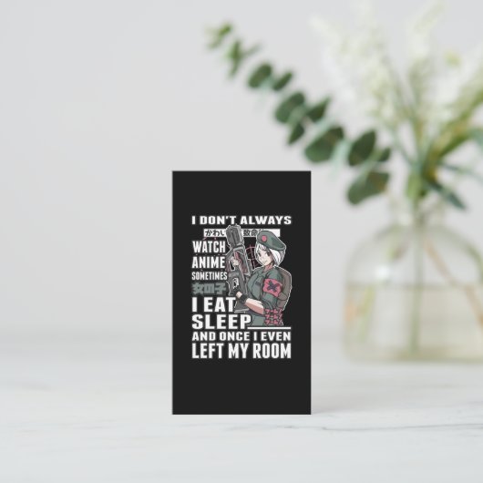 見るアニメ愛好家オタク日本の漫画マンガファン 名刺 (スタンド正面)