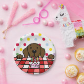 見るチョコレートラブラドール誕生日 ペーパープレート (パーティー)