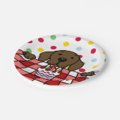 見るチョコレートラブラドール誕生日 ペーパープレート (アングル)