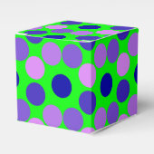 見るドット紫の緑の正方形の好意ボックス フェイバーボックス (正面サイド)