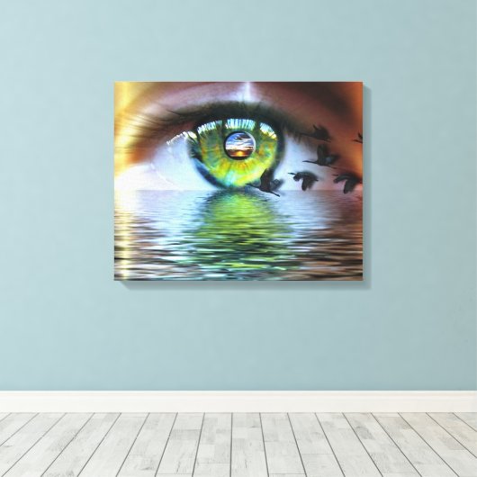 見る人の目 キャンバスプリント (インサイチュ (ウッドフロア))