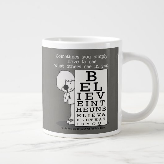 見る信じことは目の図 ジャンボコーヒーマグカップ (右)